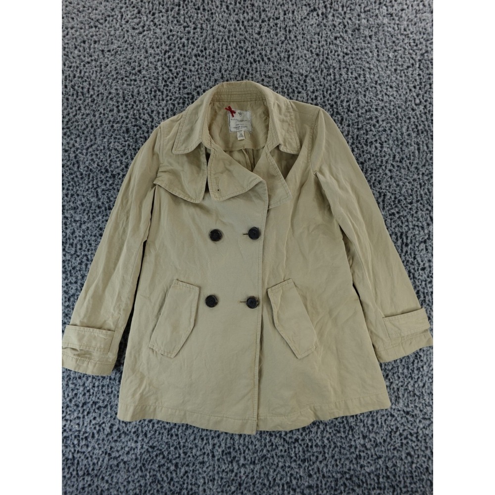 BANANA REPUBLIC Trench Coat Beige Middle Cotton Linen Blend XS